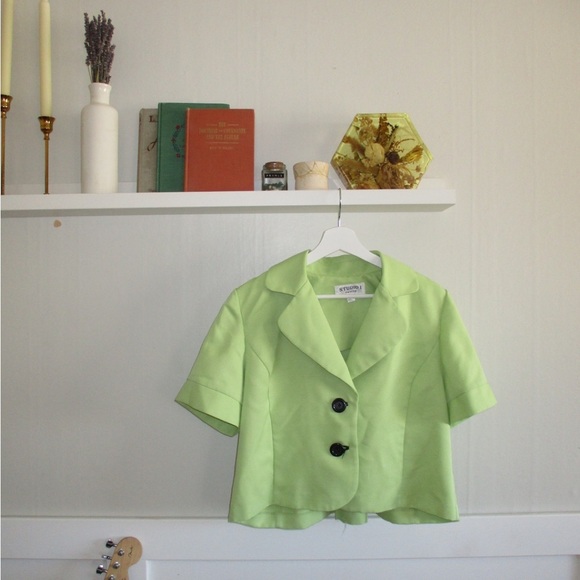 Tops - Lime Green Short Sleeve Blazer
